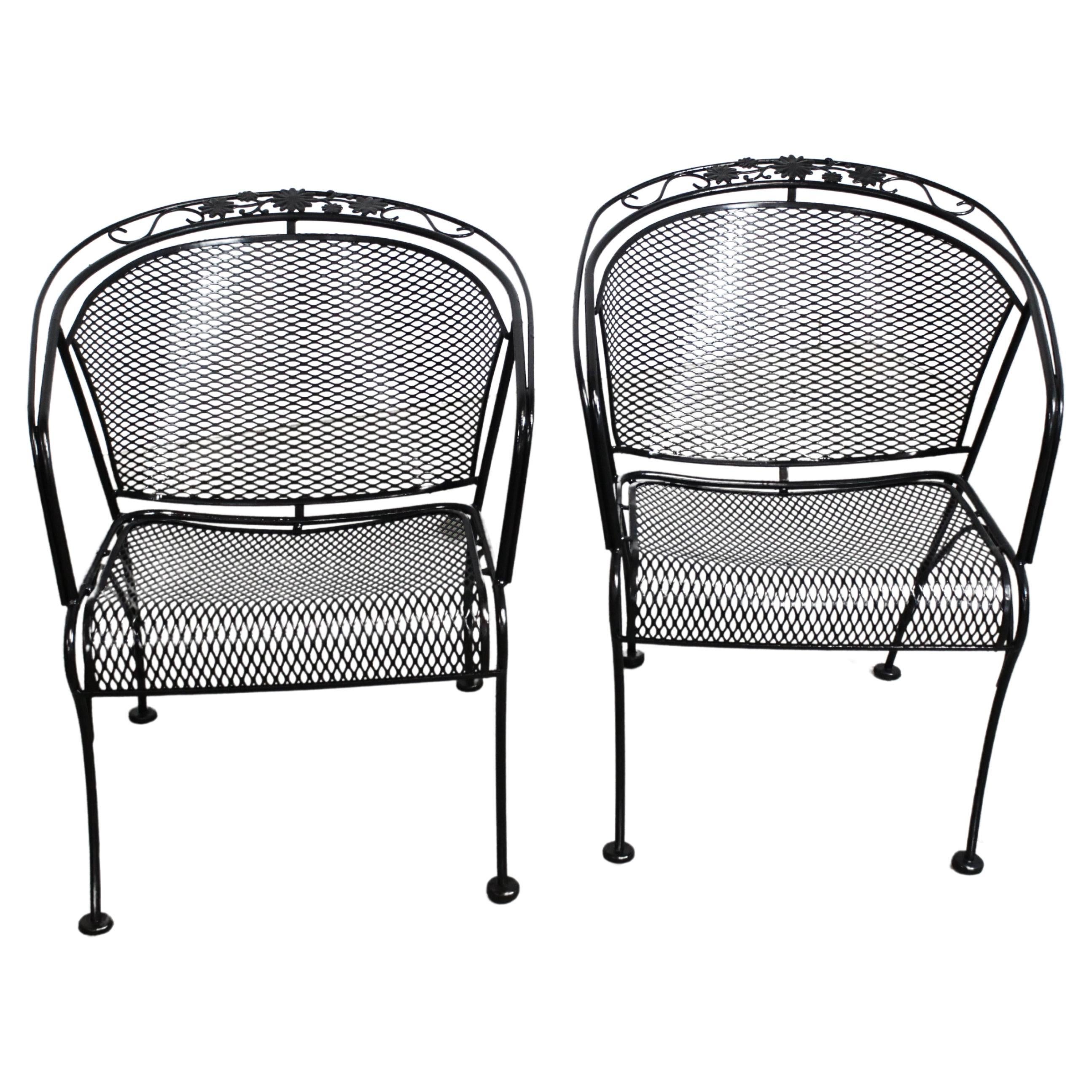 Pair of Salterini Mid-Century Salterini Curve Back Outdoor Arm Chairs