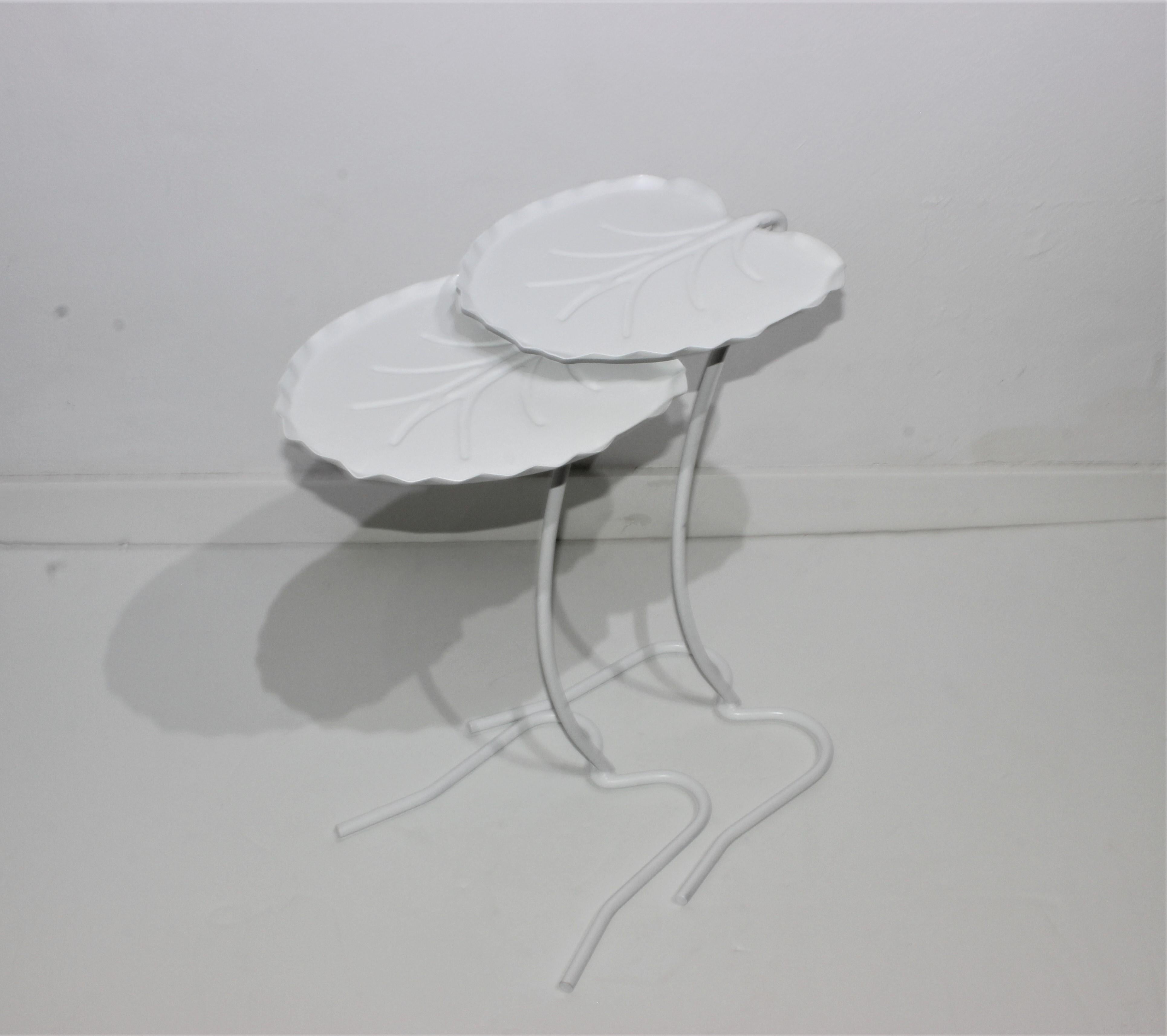 Two Piece Set of  Salterini Nesting Lily Pad Tables 4