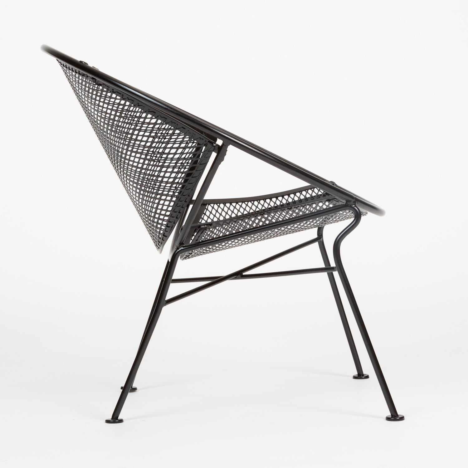 Wrought Iron Pair of Salterini “Radar” Lounge Chairs