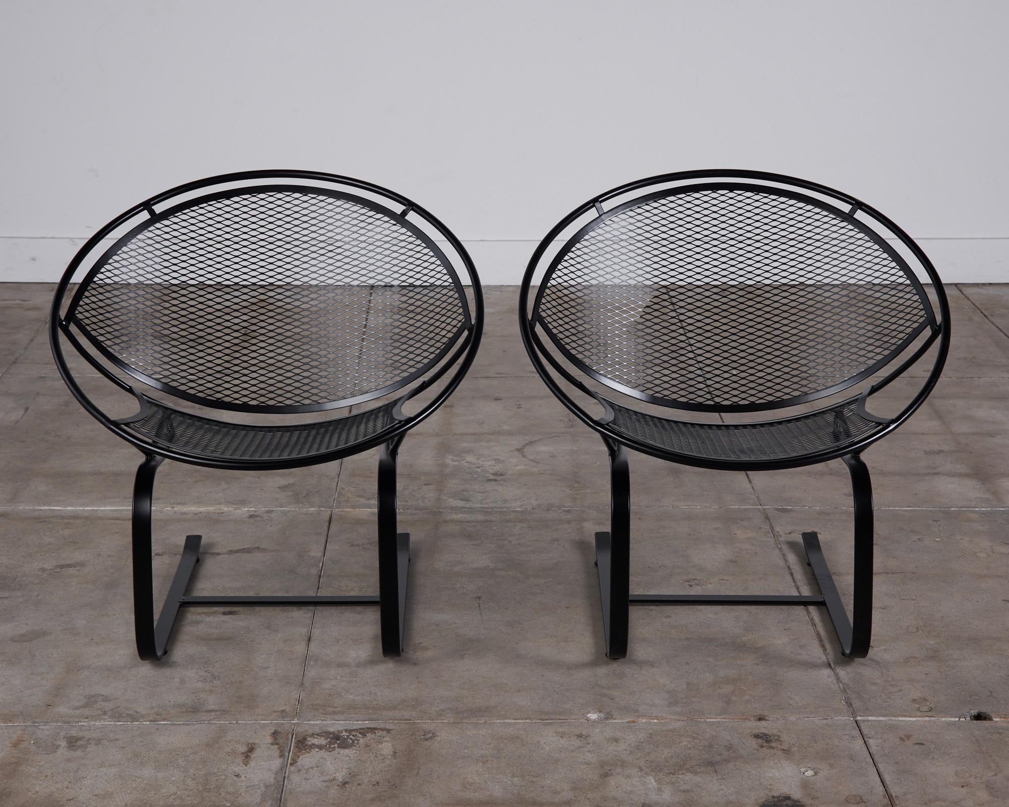 Mid-Century Modern Pair of Salterini “Radar” Rocking Chairs by Maurizio Tempestini
