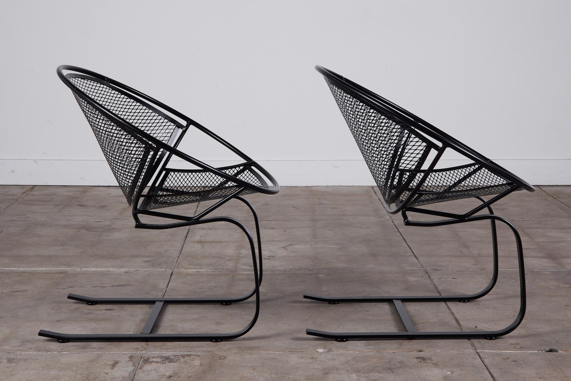 Powder-Coated Pair of Salterini “Radar” Rocking Chairs by Maurizio Tempestini