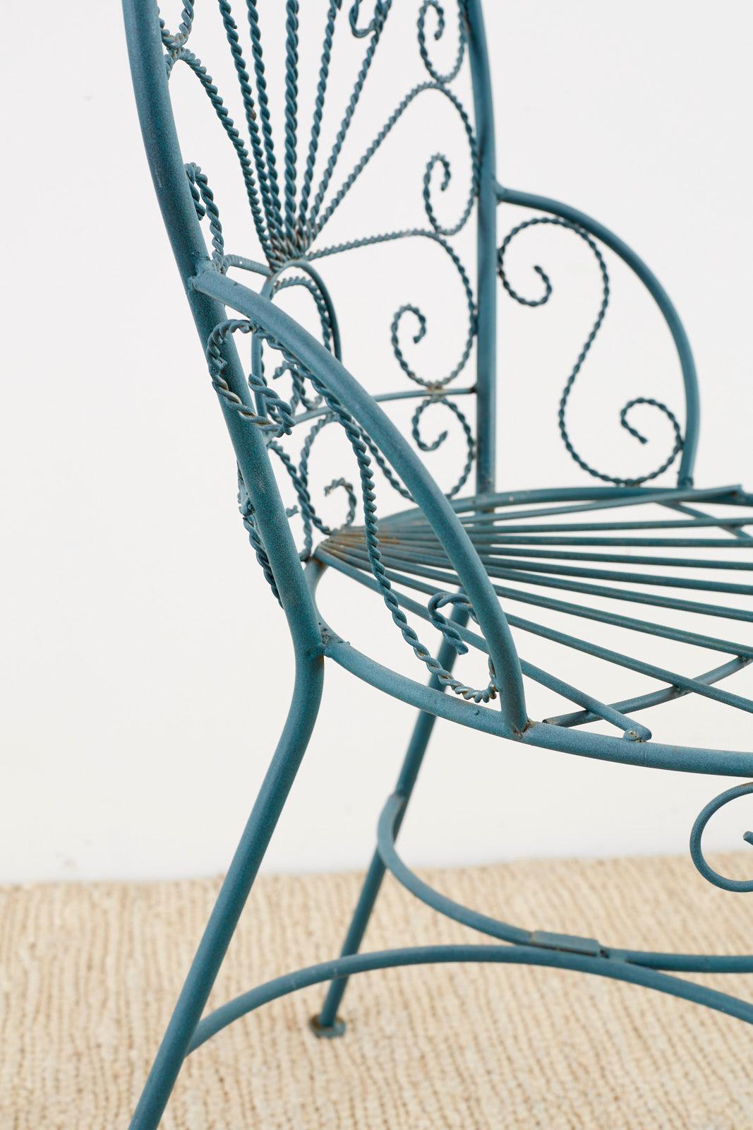 Pair of Salterini Style Iron Garden Patio Chairs 6