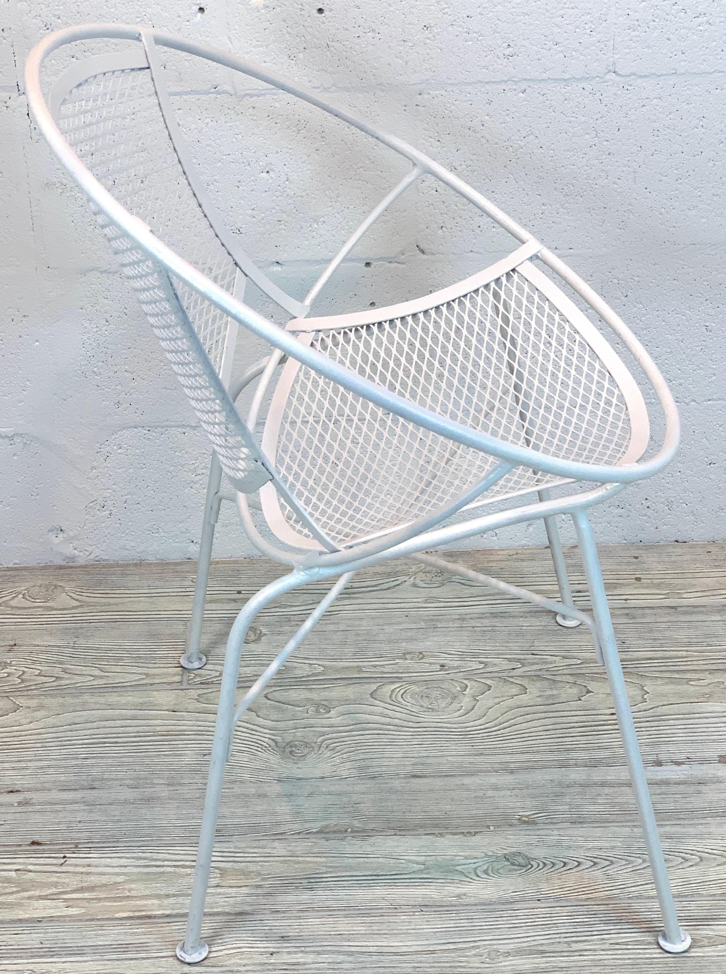 American Pair of Salterini Wrought Iron Radar Chairs in White