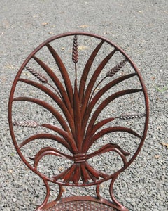 Pair of Salvadori Wheat Back Iron Chairs Italian Chairs