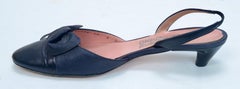 Pair of Salvatore Ferragamo Sling Backs with Stiff Ribbon Bow & Kitten Heel