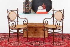 Pair of Salvatore Leone for Thonet Bentwood Cane Armchairs