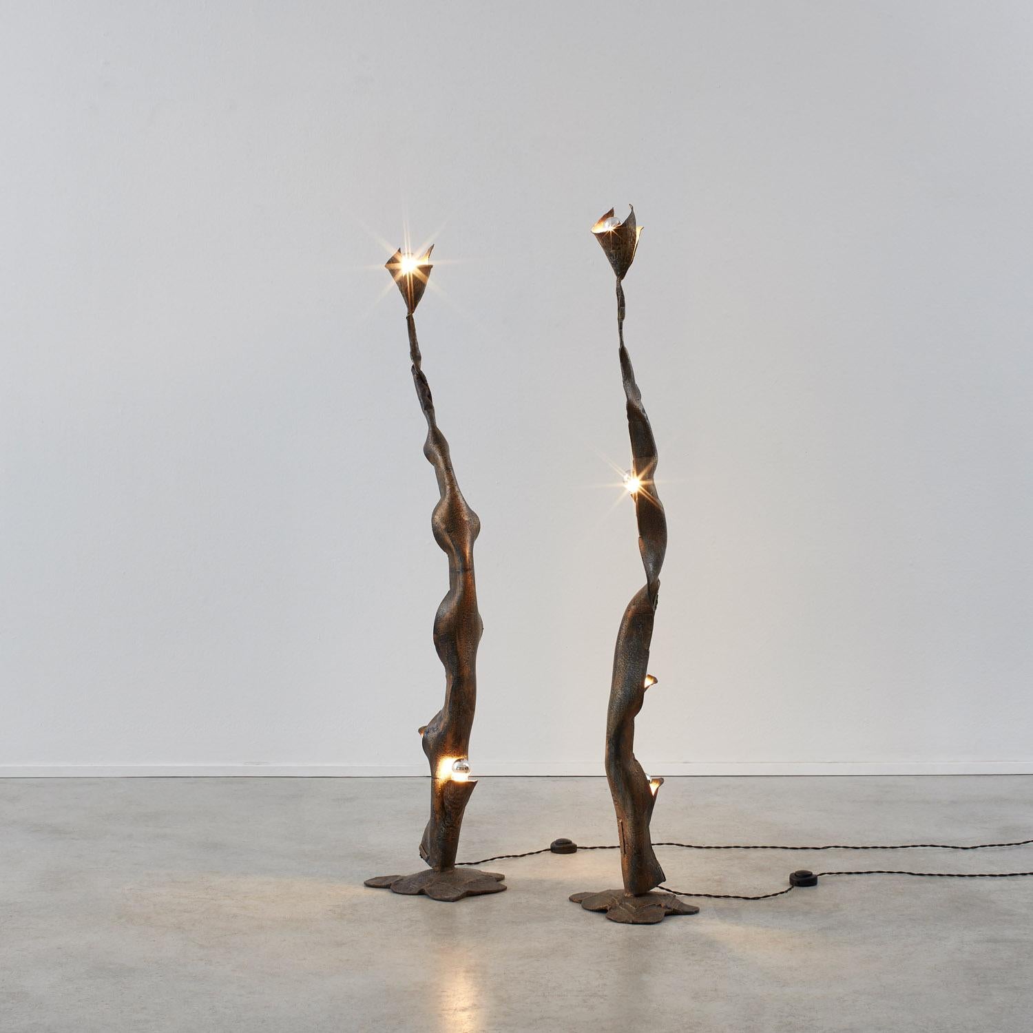 Late artist Salvino Marsura was born in Treviso in 1938 and learnt his craft in the dynamic workshop of sculptor Toni Benetton. His ironwork art and furniture relishes in the manual aesthetic of the forge, giving voice to the raw metal and the