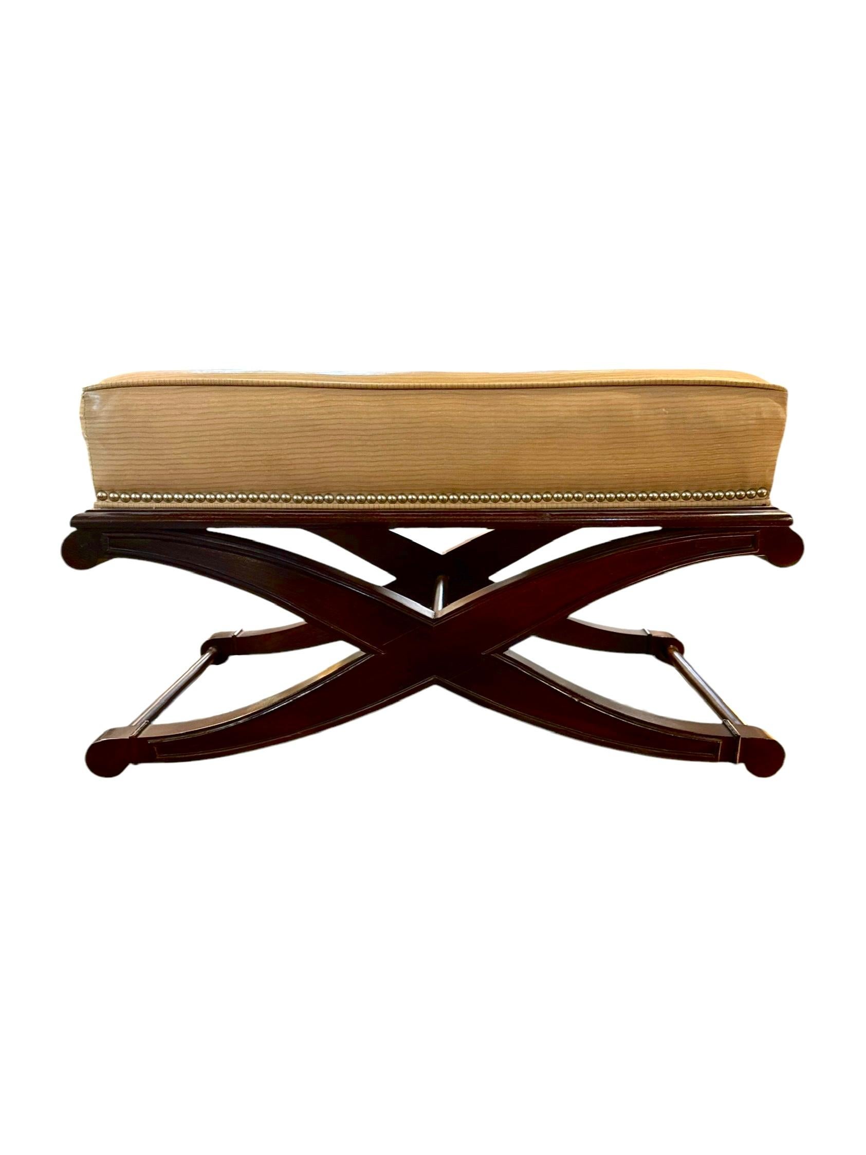 American Pair of Sam Moore Leather Ottomans