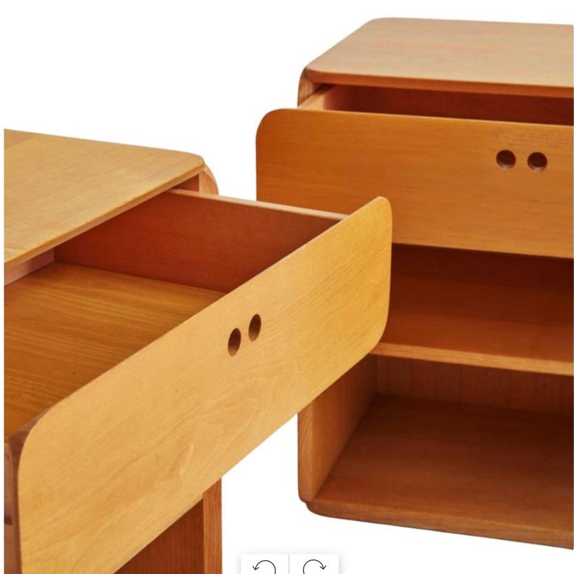 Late 20th Century Pair of 'Samara Series' Beech Wood Nightstands by Derk Jan De Vries for Maisa For Sale
