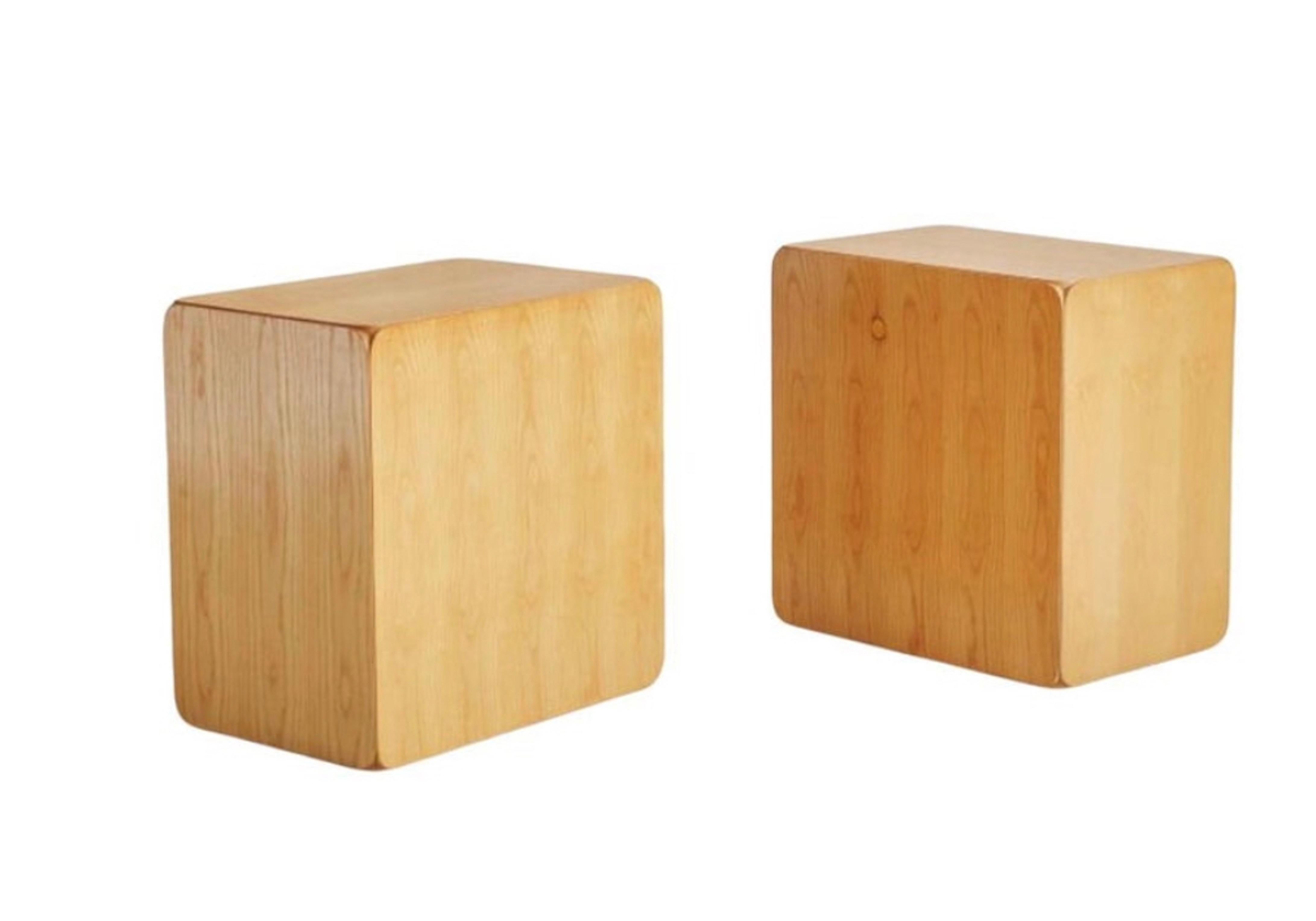 Pair of 'Samara Series' Beech Wood Nightstands by Derk Jan De Vries for Maisa For Sale 1