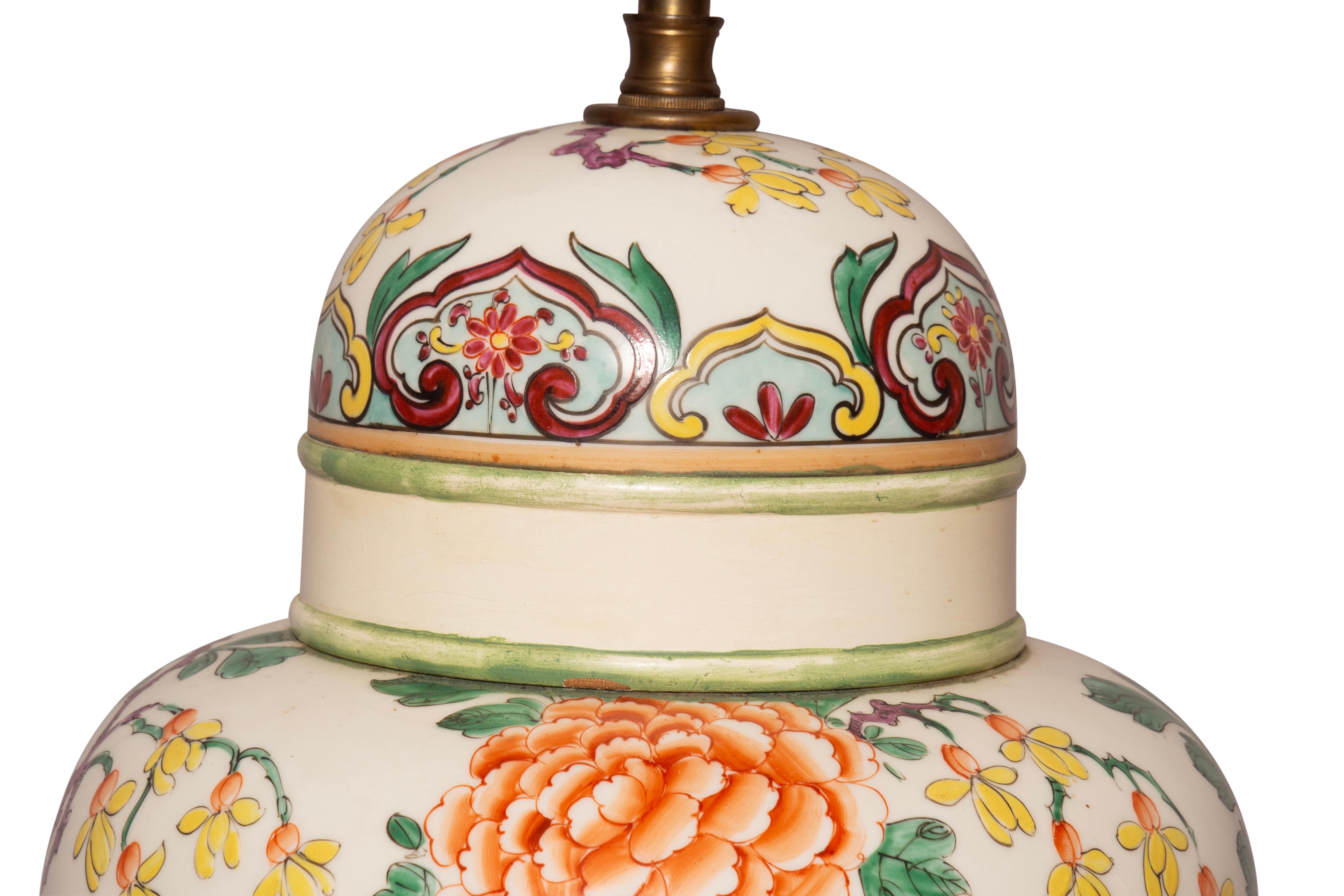 Pair Of Samson Chinese Export Style Table Lamps In Good Condition For Sale In Essex, MA