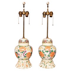 Antique Pair Of Samson Chinese Export Style Table Lamps
