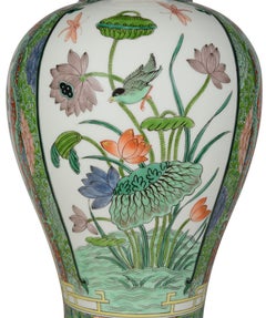 Pair of Samson Famille Verte Porcelain Late 19th Century Table Lamps