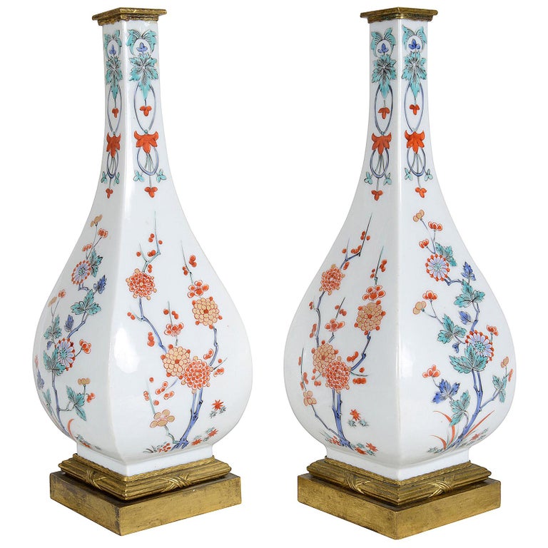 Samson pair of kakiemon-style vases, ca. 1880, offered by Patrick Moorhead Antiques