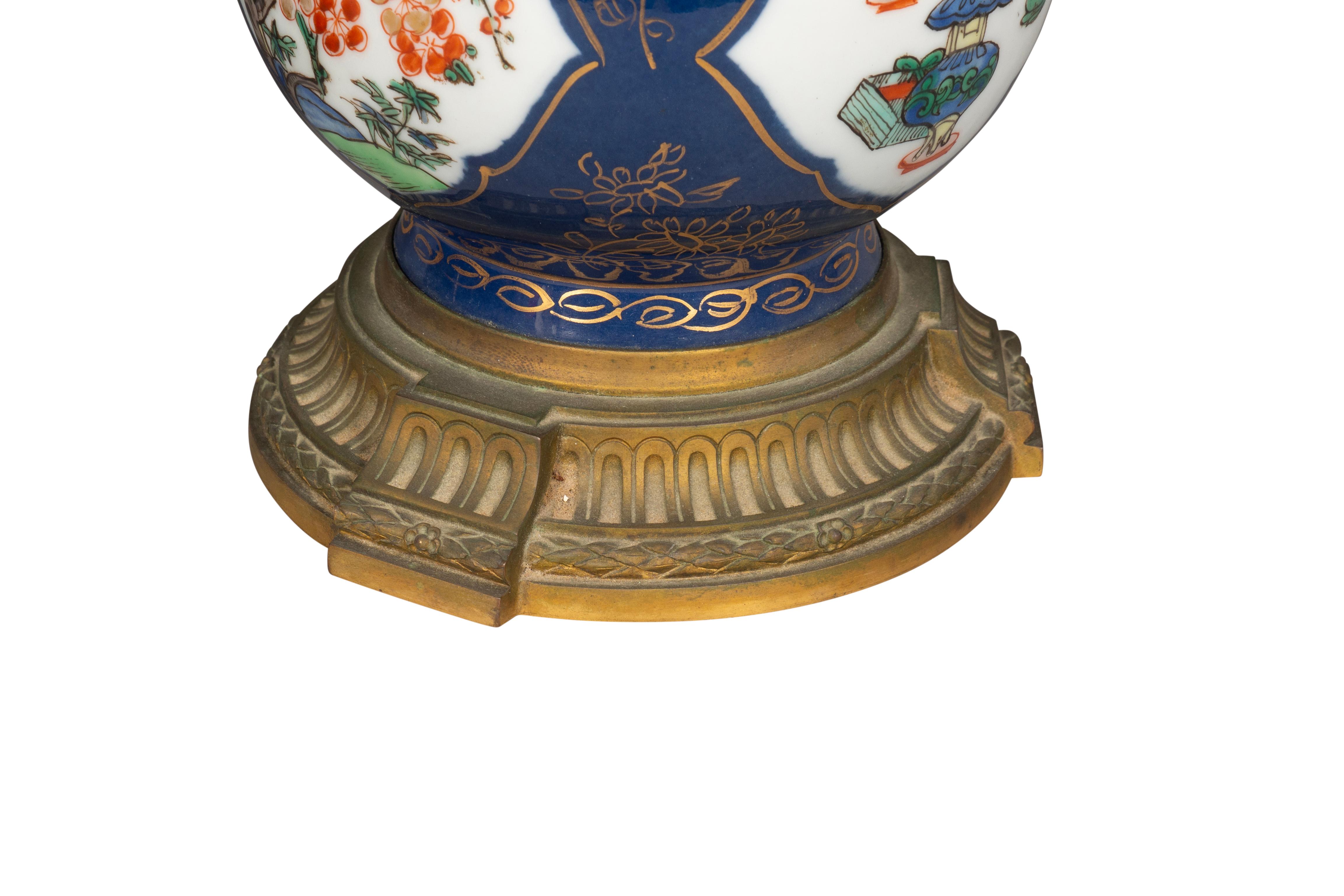 Chinese Export Pair Of Samson Porcelain And Bronze Mounted Vases For Sale