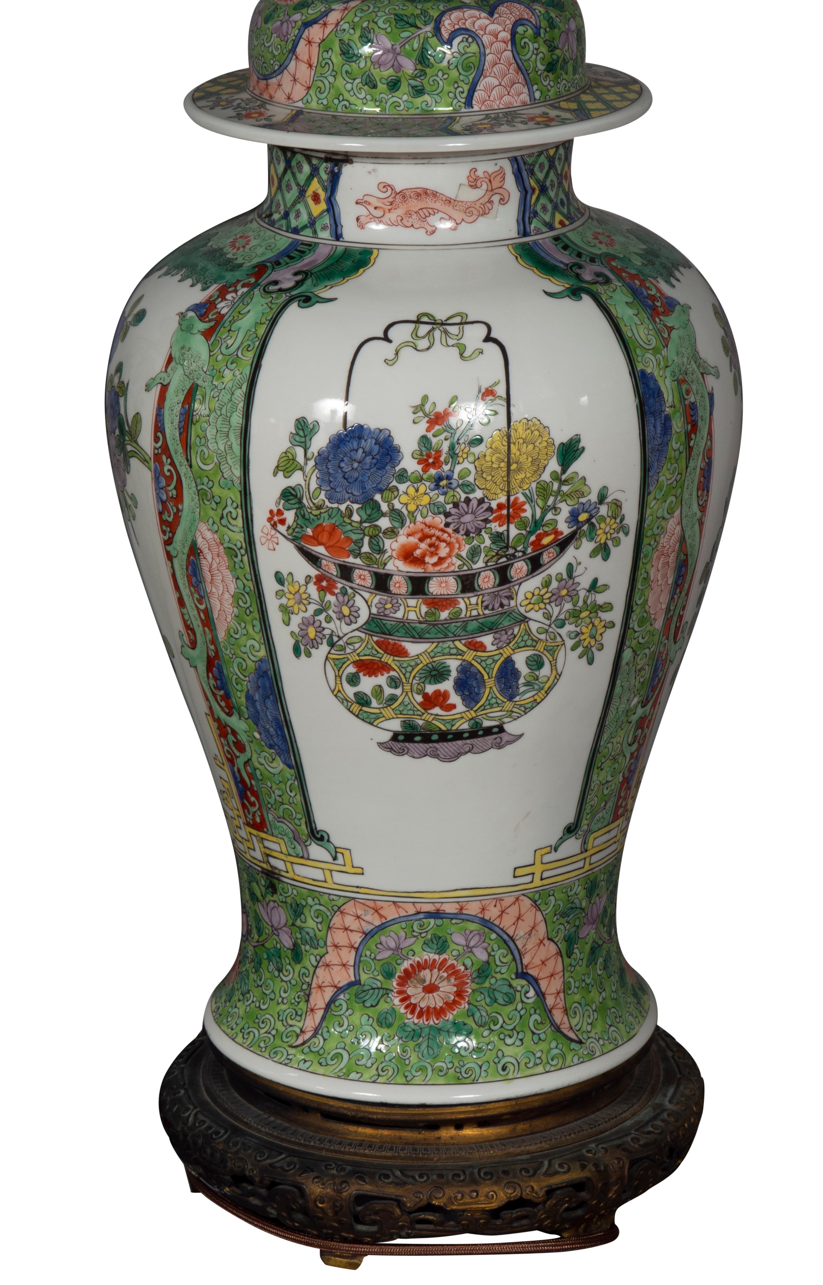 Paar Ingwerglas-Tischlampen aus Samson-Porzellan im chinesischen Exportstil im Angebot 6