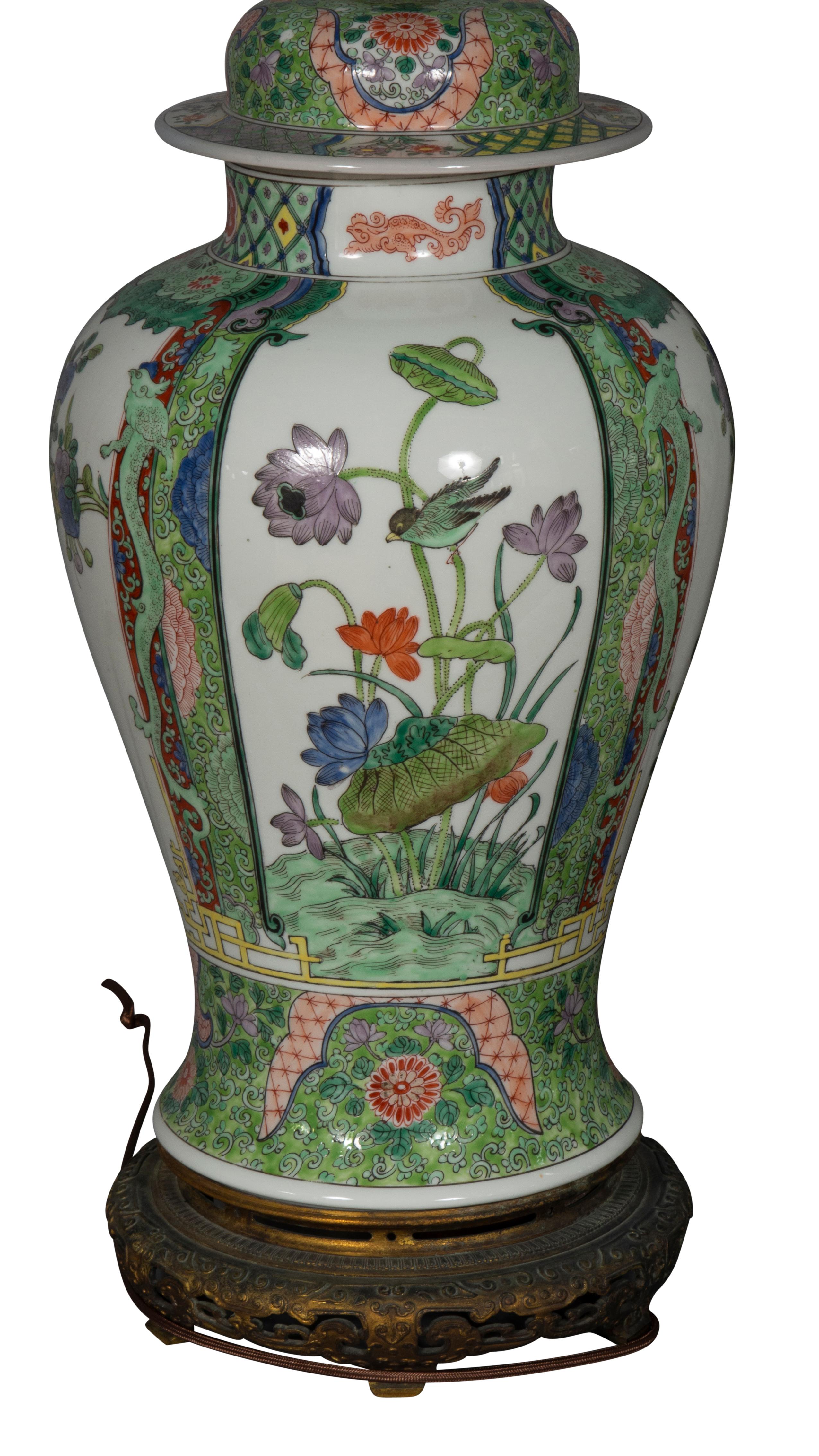 Paar Ingwerglas-Tischlampen aus Samson-Porzellan im chinesischen Exportstil im Angebot 7