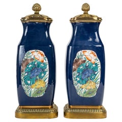 Pair of Samson Porcelain Vases, Gilt Bronze Mounting, Early 20th Century.
