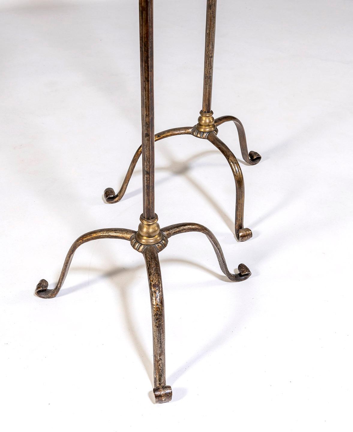 Pair of Samuel Yellin Floor Standing Candle Stands For Sale at 1stDibs