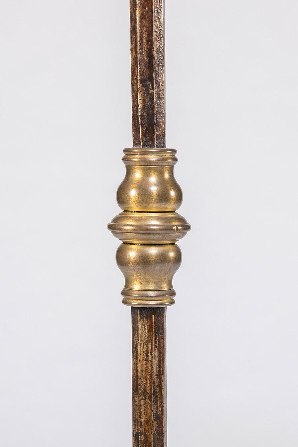 Pair of Samuel Yellin Floor Standing Candle Stands For Sale at 1stDibs