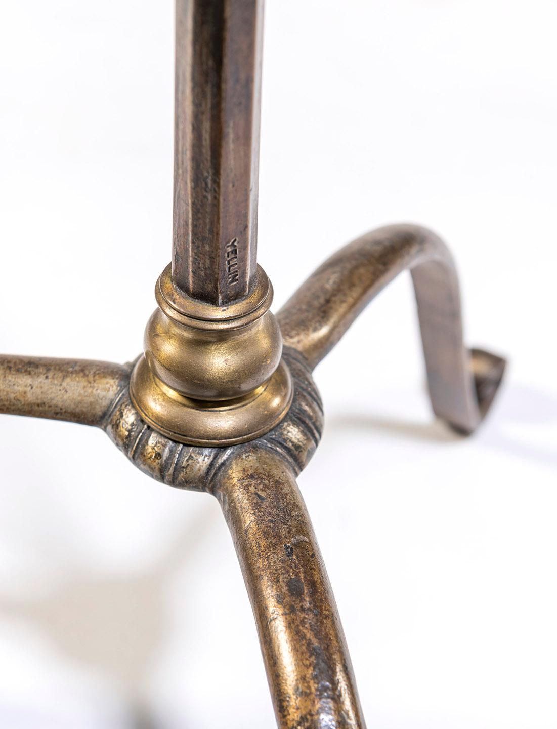 Pair of Samuel Yellin Floor Standing Candle Stands For Sale at 1stDibs