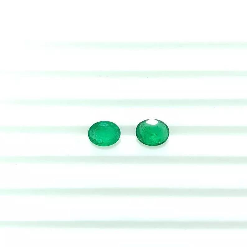 Sandawana Emerald Pair 1.58Cts 2Pc Set Oval Emerald Certified Emerald Cut Stone
Light weight can be worn everyday

Additional information:
Condition: New without tags: A brand-new, unused, and unworn item (including handmade items) that is not in