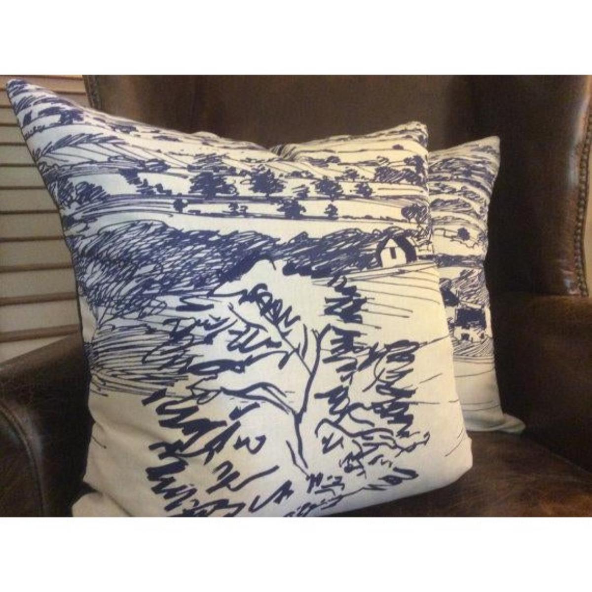 Scandinavo moderno Coppia di cuscini Sanderson in Sussex in vendita