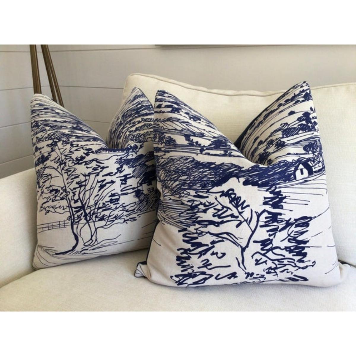 Americano Coppia di cuscini Sanderson in Sussex in vendita