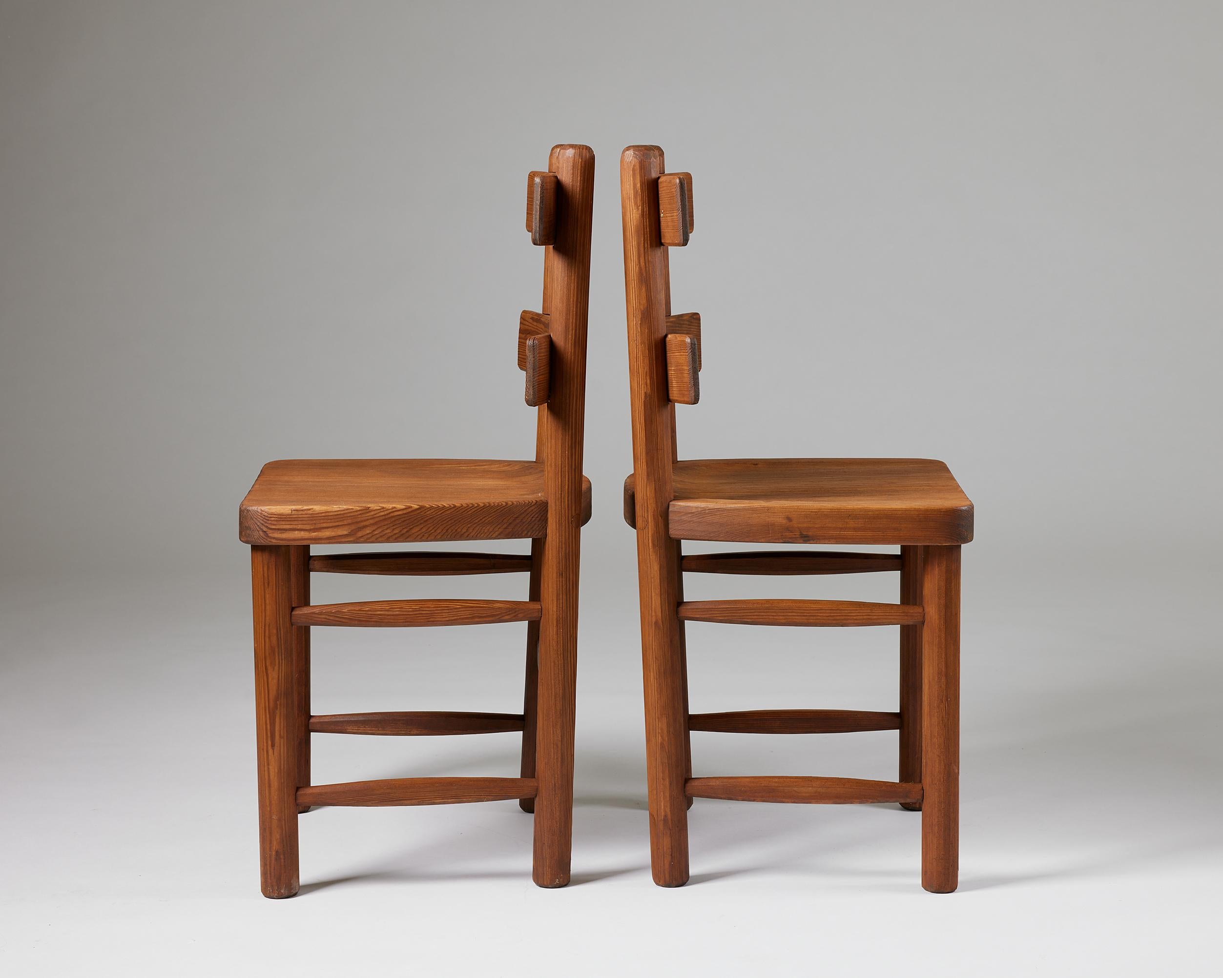 Swedish Pair of ‘Sandhamn’ Chairs Designed by Axel Einar Hjorth for Nordiska Kompaniet