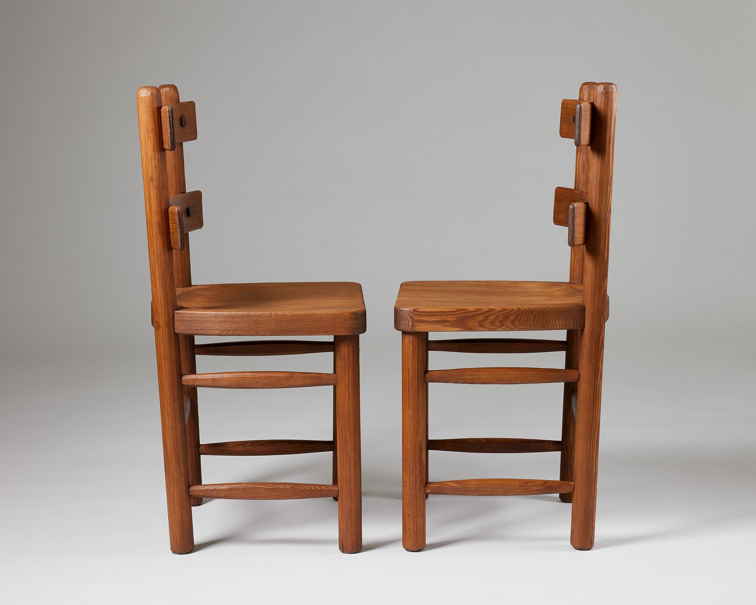 Pair of ‘Sandhamn’ Chairs Designed by Axel Einar Hjorth for Nordiska Kompaniet In Good Condition In Stockholm, SE