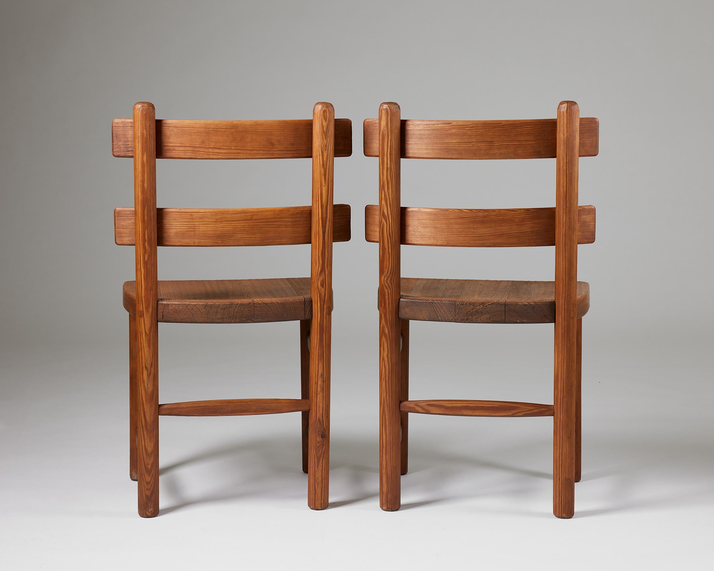 20th Century Pair of ‘Sandhamn’ Chairs Designed by Axel Einar Hjorth for Nordiska Kompaniet