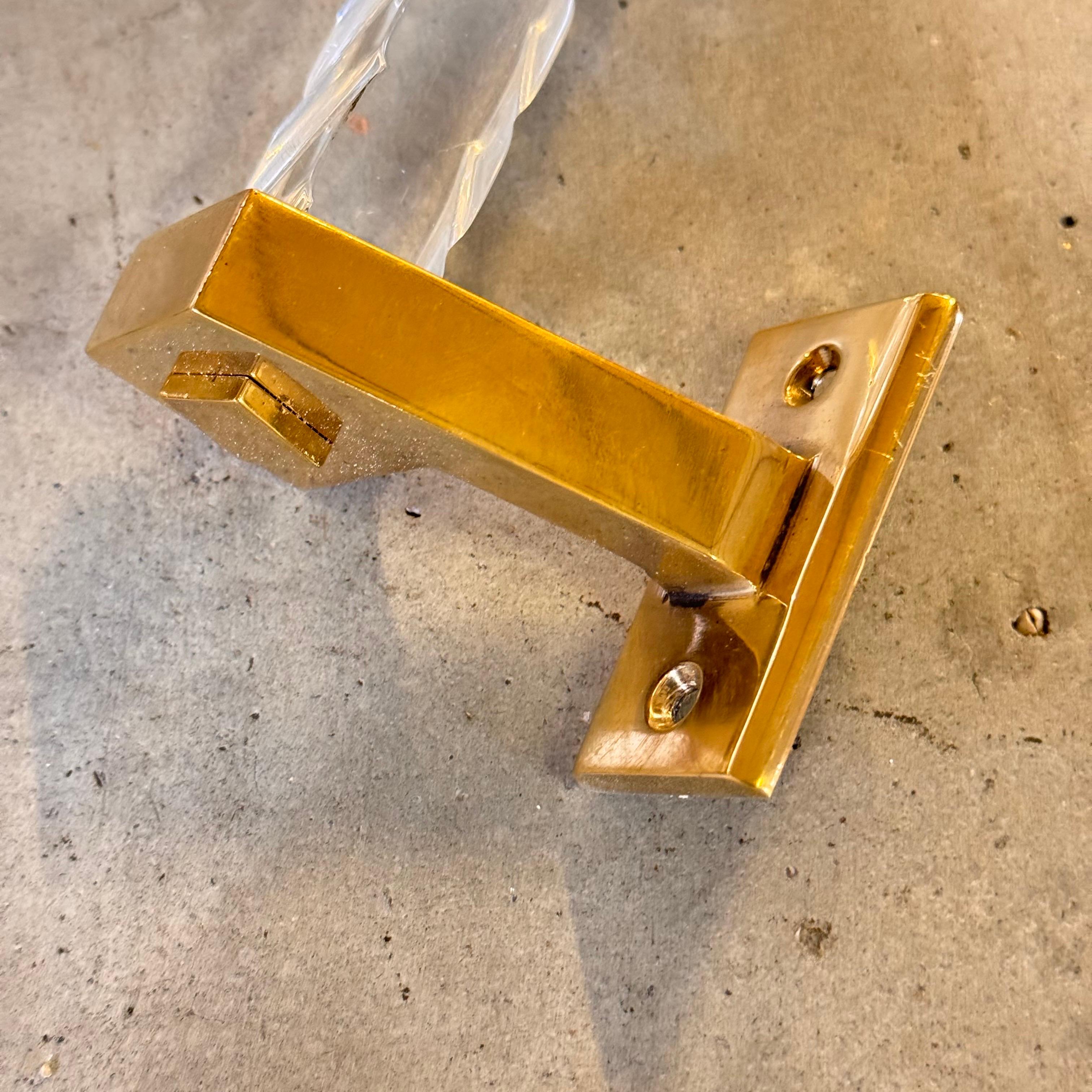 Coppia di maniglie in ottone e plexiglass di Sandro Petti per Maison Jansen, anni '60 in vendita 11