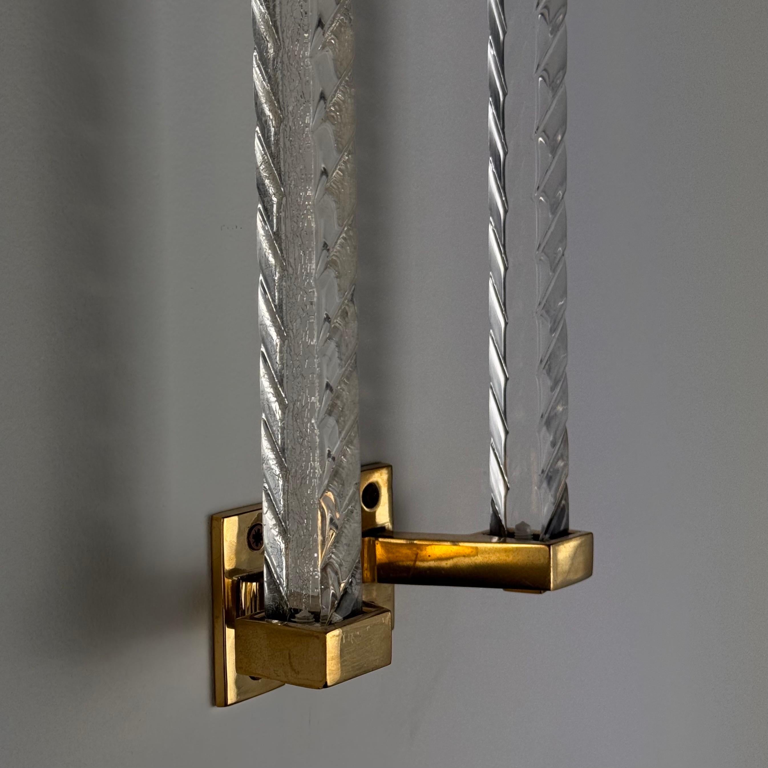 Coppia di maniglie in ottone e plexiglass di Sandro Petti per Maison Jansen, anni '60 in vendita 1