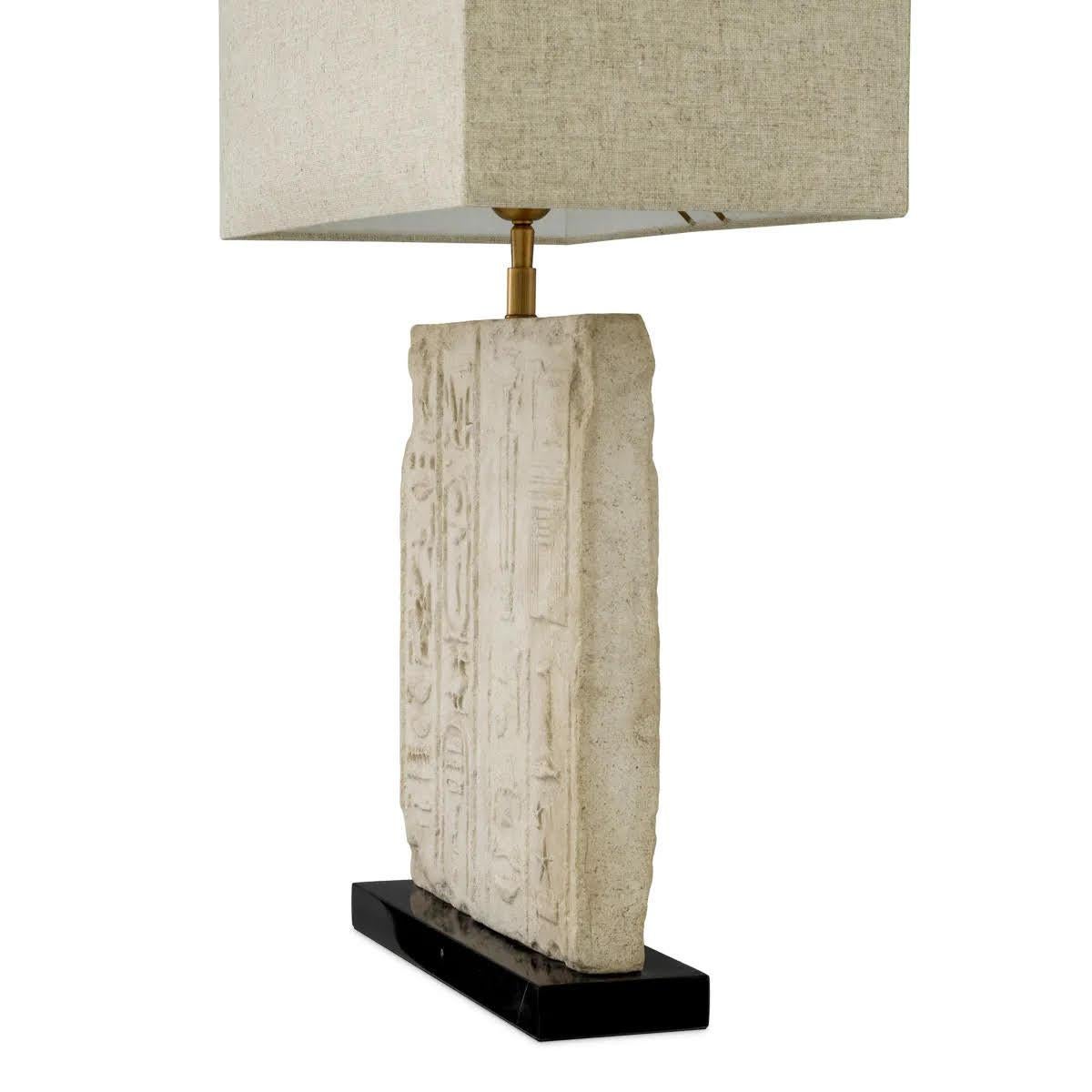 Brossé Paire de lampes de table en grès et laiton brossé. en vente