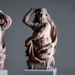 Ein Paar Sandstein- Atlases aus Sandstein, Cornelius Andreas Donett (zugeschrieben 1682-1748)