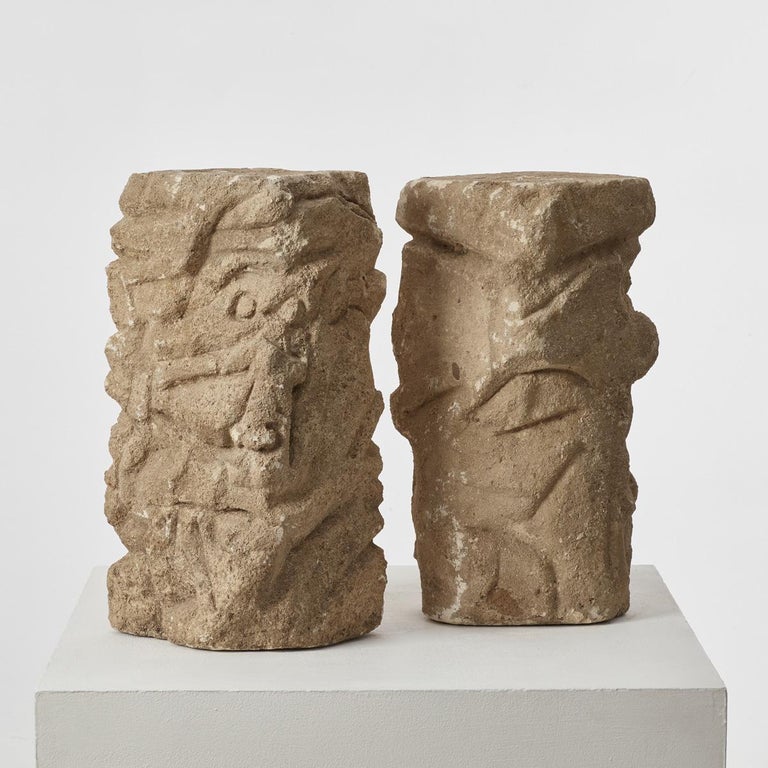 Pair of Sandstone Sculptures For Sale at 1stDibs
