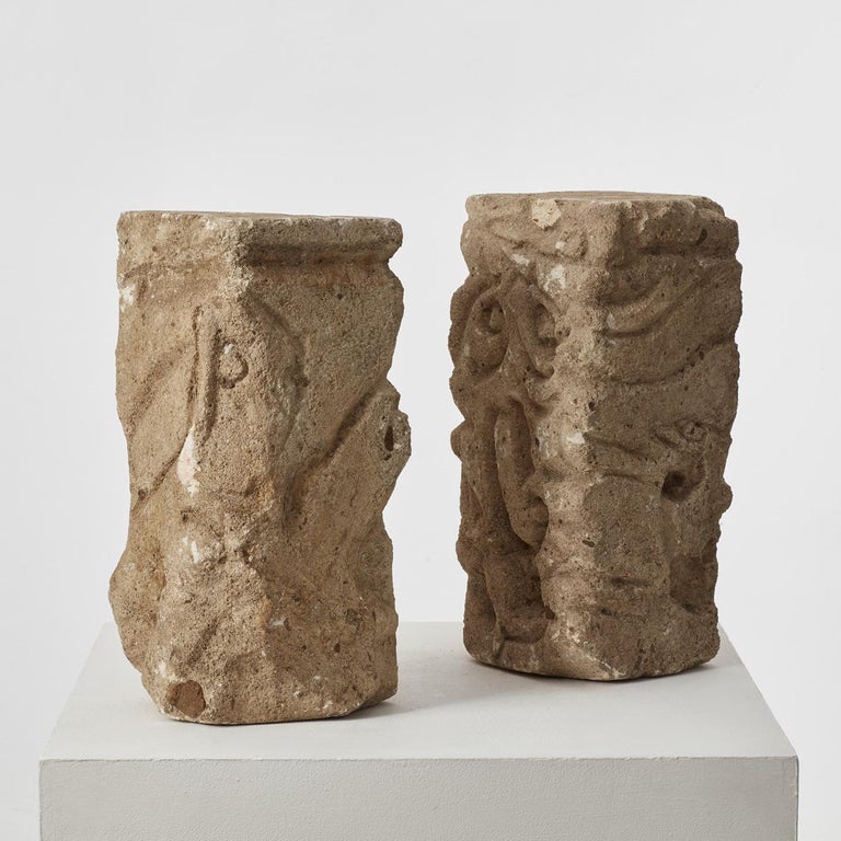 Pair of Sandstone Sculptures For Sale at 1stDibs
