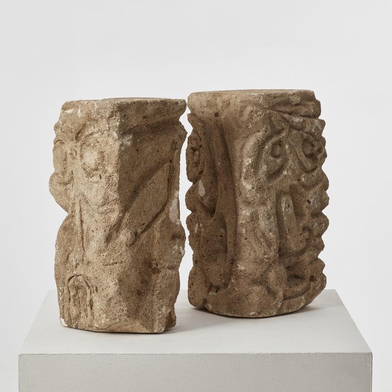 Pair of Sandstone Sculptures For Sale at 1stDibs