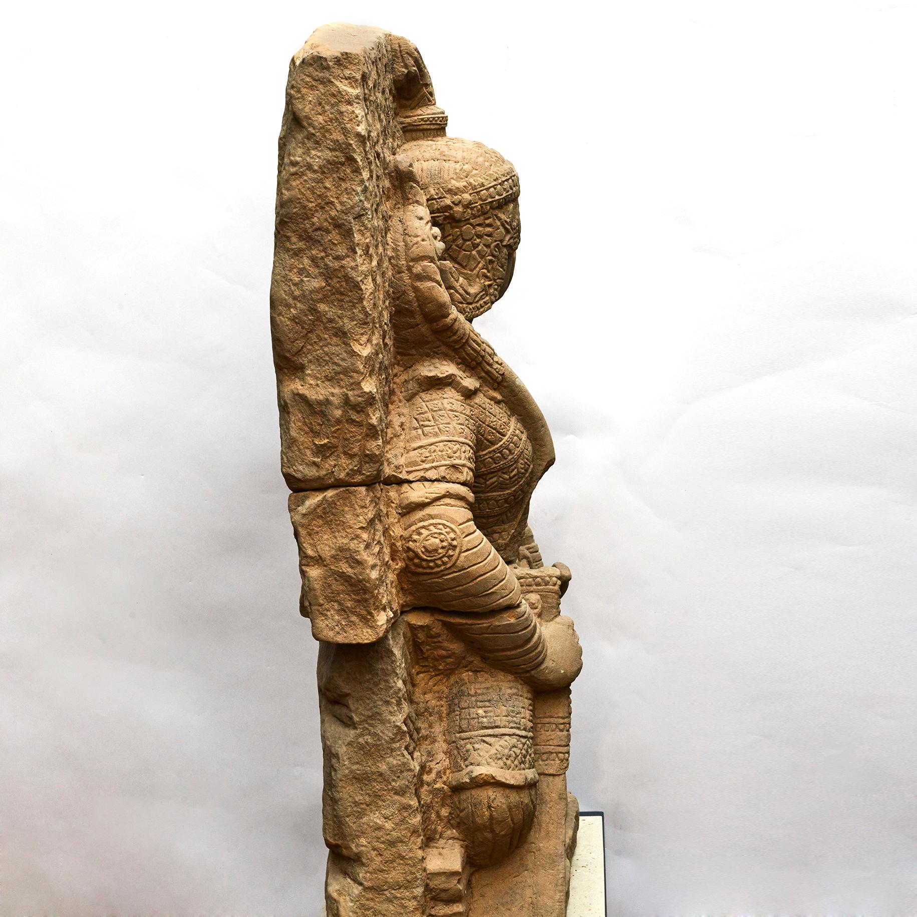 Pair of Sandstone Temple Guards For Sale 1