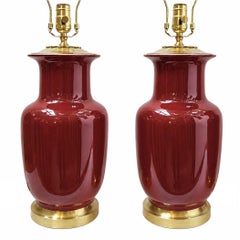 Pair of Sang De Boeuf lamps