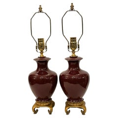 Pair of Sang De Boeuf Lamps