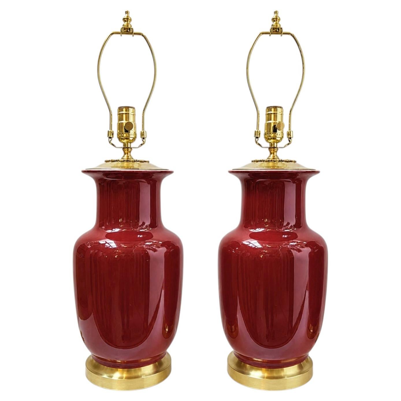Pair of Sang De Boeuf lamps