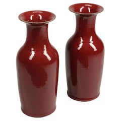 Pair of Sang de Boeuf Porcelain Vases, Chinese
