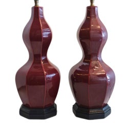 Pair of Sang de Boeuf Table Lamps