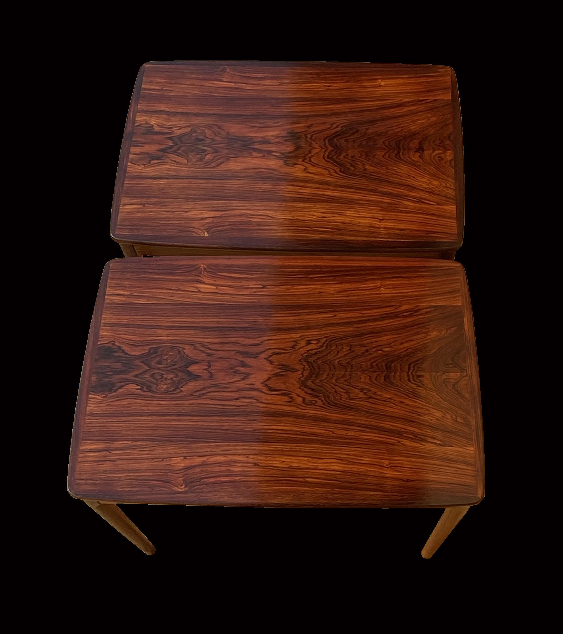 Scandinavian Modern Pair of Santos Rosewood Tables by Yngve Sandstrom for Seffle Mobelfabrik