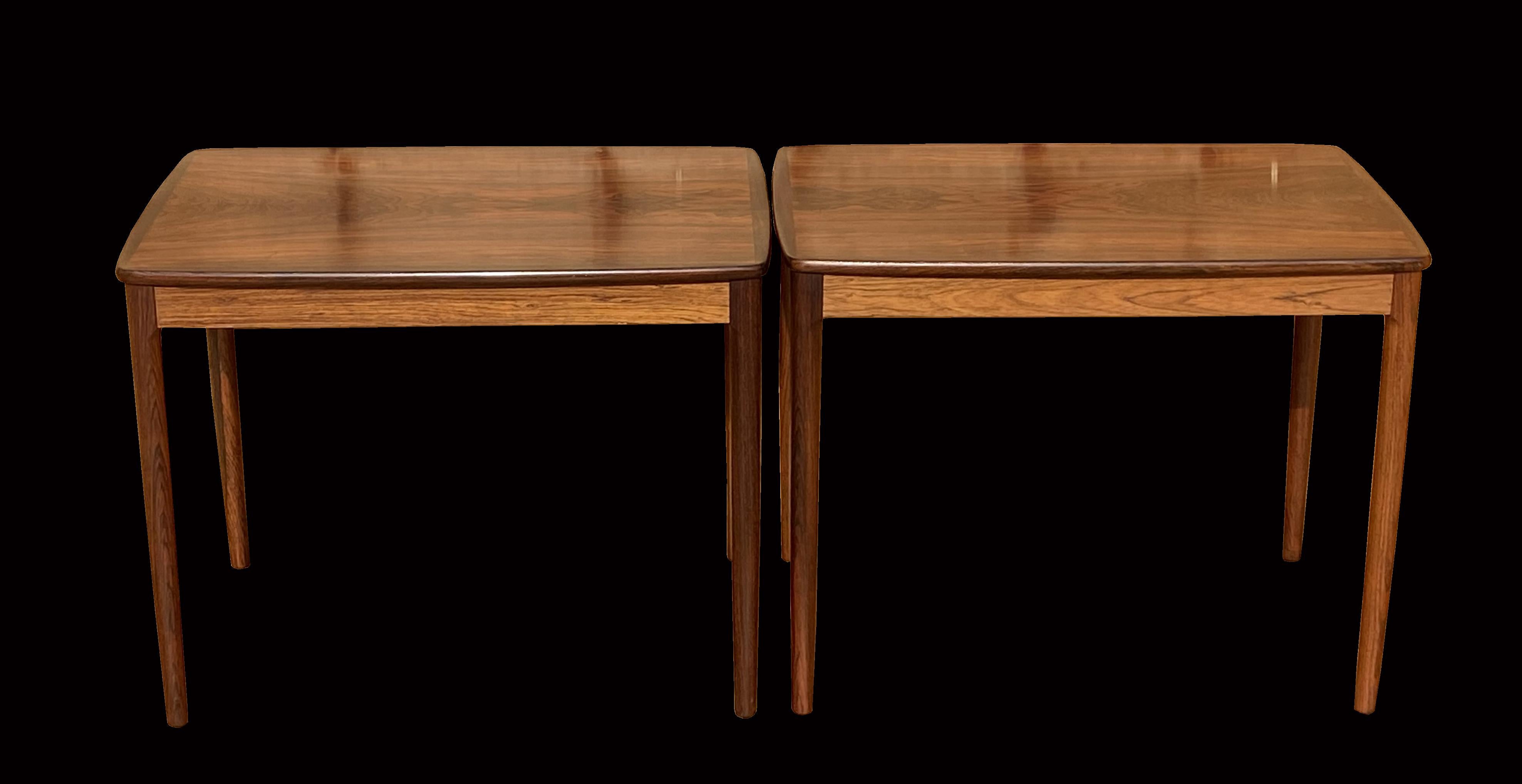 Pair of Santos Rosewood Tables by Yngve Sandstrom for Seffle Mobelfabrik In Good Condition In Little Burstead, Essex
