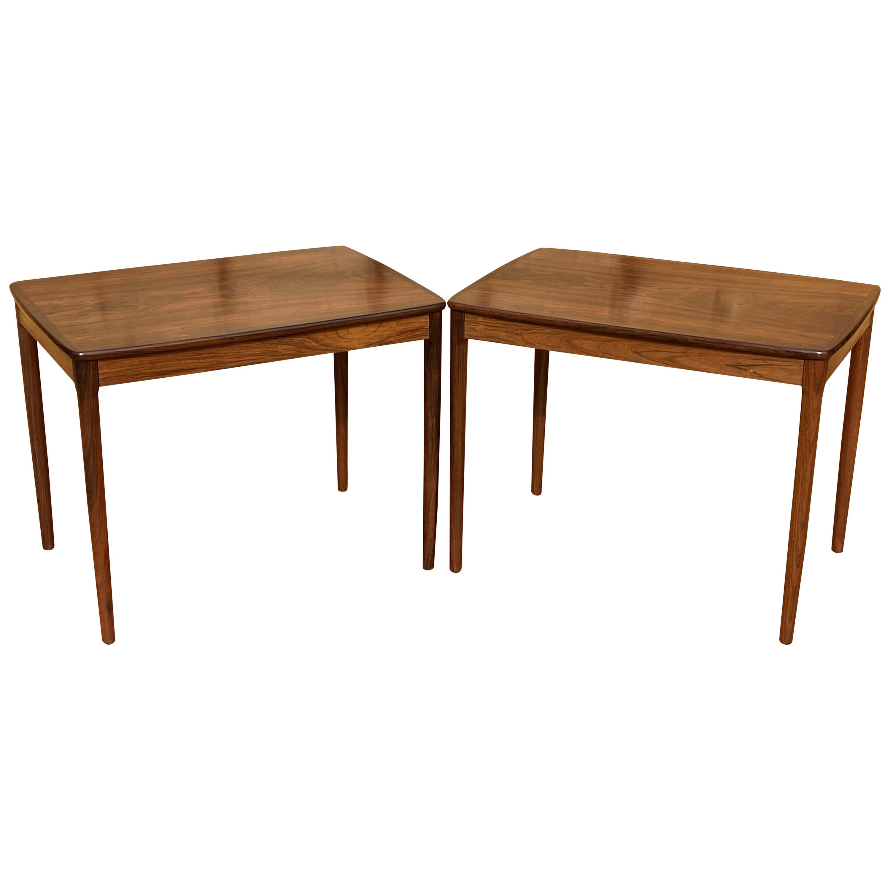 Pair of Santos Rosewood Tables by Yngve Sandstrom for Seffle Mobelfabrik