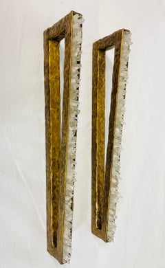 Pair of “São Paulo” Bronzed Quartz Wall Sconces by House of Aura