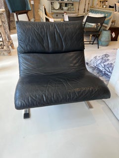 Pair of Saporiti Chairs with Dark Brown Leather