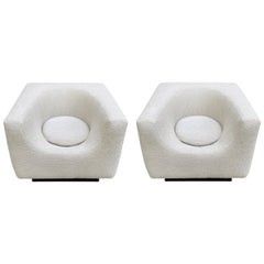 Vintage Pair of Saporiti "Cube" Armchairs